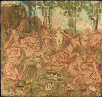 Leon Kossoff / 
From Poussin: The Triumph of Pan, 1998 / 
Oil on board / 
53 1/4 x 56 in. (135 x 143 cm )