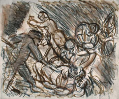 From Rembrandt: The Blinding of Samson / 
      Chalk and ink on paper / 
      55 x 67 cm