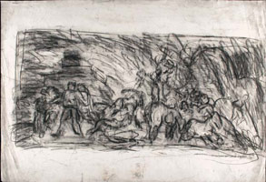 From Goya: Sketch for Summer or Harvesting / 
      Black chalk on paper / 
      56 x 81.5 cm