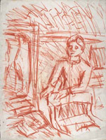 From Degas: Hélène Rouart in her Father’s Study / 
      Brown chalk on paper / 
      50.7 x 38.1 cm