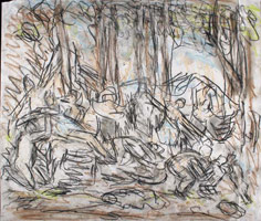 From Poussin: The Triumph of Pan, 1990s  / 
      Coloured chalks on paper / 
      51.2 x 59.4 cm / 
      Private collection