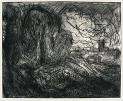 From Constable: Stoke-by-Nayland / 
      Drypoint with dark surface tone / 
      45.2 x 54.7 cm