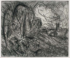 From Constable: Stoke-by-Nayland / 
      Drypoint / 
      image 44.5 x 54.7 cm