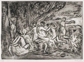 From Poussin: A Bacchanalian Revel before a Term / 
      Etching (unique print) / 
      image 40.8 x 57 cm