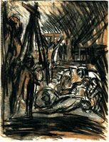 From Rembrandt: The Lamentation over the Dead Christ / 
      Black, white and brown chalks / 
      32 x 24.6 cm  / 
      The British Museum, London (1995–5–6–15)