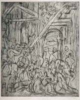 From Veronese: The Adoration of the Kings / 
      Etching (unique print) / 
      image 54.8 x 45.3 cm