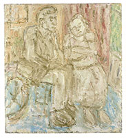 Leon Kossoff / 
Peggy and John, 2006 / 
oil on board / 
56 x 51 in. (142.5 x 129.5 cm)