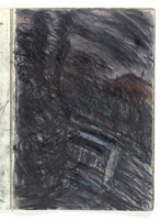 Leon Kossoff / 
Train by Night no. 2, 1990 / 
charcoal and pastel on paper / 
23 3/8 x 16 1/2 in. (59.5 x 41.9 cm) / 
 / 
Catalogue plate number 42