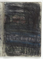 Leon Kossoff / 
Train by Night no. 5, 1990 / 
charcoal and pastel on paper / 
23 3/8 x 16 1/2 in. (59.5 x 41.9 cm) / 
 / 
Catalogue plate number 45
