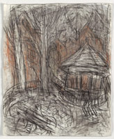 Leon Kossoff / 
Arnold Circus, 2008-2010 / 
charcoal and pastel on paper / 
27 x 22 in. (68.7 x 56 cm) / 
 / 
Catalogue plate number 76