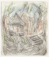 Leon Kossoff / 
Arnold Circus, 2008-2010 / 
charcoal and pastel on paper / 
25 1/2 x 21 1/2 in. (64.7 x 54.7 cm) / 
 / 
Catalogue plate number 79