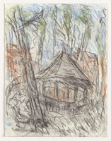 Leon Kossoff / 
Arnold Circus, 2008-2010 / 
charcoal and pastel on paper / 
25 1/2 x 19 3/4 in. (65 x 50 cm) / 
 / 
Catalogue plate number 80