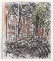 Leon Kossoff / 
Arnold Circus, 2008-2010 / 
charcoal and pastel on paper / 
25 1/2 x 19 3/4 in. (59 x 50 cm) / 
 / 
Catalogue plate number 84