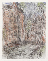 Leon Kossoff / 
Arnold Circus, 2008-2010 / 
charcoal and pastel on paper / 
25 1/2 x 19 3/4 in. (65 x 50 cm) / 
 / 
Catalogue plate number 85
