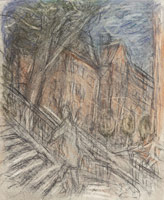 Leon Kossoff / 
Arnold Circus, 2012 / 
charcoal and pastel on paper / 
24 1/4 x 20 in. (61.5 x 50.5 cm) / 
 / 
Catalogue plate number 89 
