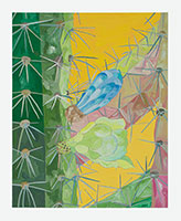 Matt Wedel / 
Flower Tree (Hawaii), 2023 / 
gouache and pen on paper / 
14 x 11 in. (35.6 x 27.9 cm) / 
Framed: 17 1/4 x 14 1.4 in. (43.8 x 359.2 cm) / 
MW23-036