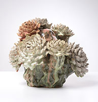 Matt Wedel / 
Flower Tree, 2023 / 
stoneware / 
9 1/2 x 12 x 11 in. (24.1 x 30.5 x 27.9 cm) / 
MW23-015