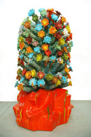 Matt Wedel / 
Flower Tree, 2008 / 
fired clay and glaze / 
77 x 43 x 45 in. (195.6 x 109.2 x 114.3 cm) / 
Private collection 