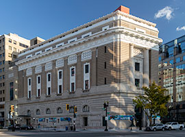 National Museum of Women in the Arts, exterior, 13th Street and New York Avenue sides, 2023 / Photo by John Mannarino