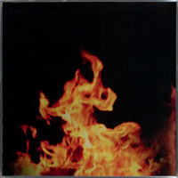 Nancy Reddin Kienholz /  
Fire, March 8, 2008 /  
lenticular (mixed media) /  
Image: 39 15/16 x 39 15/16 in. (101.4 x 101.4 cm)  /  Framed: 40 1/2 x 40 1/2 x 1 1/2 in. (102.9 x 102.9 x 3.8 cm)
