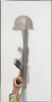 Nancy Reddin Kienholz /  
Soldier's Cross, January 18, 2008 /  
lenticular (mixed media) /  
Image: 68 5/8 x 35 in. (174.3 x 88.9 cm)  /  Framed: 69 x 35 1/2 x 1 1/2 in. (175.3 x 90.2 x 3.8 cm)