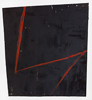 Richard Nonas / 
Untitled, 1986 / 
oil on paper board / 
18 x 16 in. (45.7 x 40.6 cm) / 
Framed: 26 1/4 x 25 in. (66.7 x 63.5 cm) / 
RN24-012