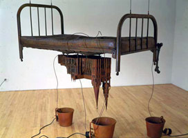 churchsnakebedbone, 1993 / 
cast bronze and water / 
87 x 77 x 38 in (221 x 195.6 x 96.5 cm) / 
Private collection