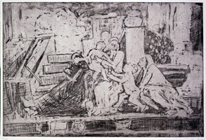 The Holy Family on the Step, 1998 / 
unique proof plate / 
16 x 23 1/2 in. (40.6 x 59.7 cm) / 
paper: 22 1/2 x 30 in. (57.2 x 76.2 cm)