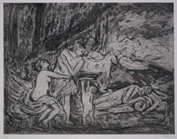 Cephalus and Aurora #2, 1998 / 
etching / 
Plate: 16 7/8 x 21 15/16 in. (42.9 x 55.7 cm) / 
Paper: 22 9/16 x 29 15/16 in. (57.3 x 76 cm) / 
Edition 13 of 20