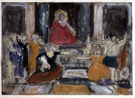 The Judgement of Solomon #1, 1995 - 97 / 
hand colored etching & drypoint / 
Paper: 22 1/2 x 29 15/16 in. (57.2 x 76 cm) / 
Framed: 27 x 32 1/2 in. (68.6 x 82.6 cm)