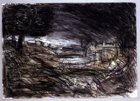 Landscape with Pyramus and Thisbe, 1995 / 
compressed charcoal & pastel / 
20 1/2 x 28 5/8 in (52.07 x 72.71 cm)(paper)