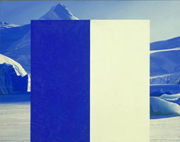 Done Suggs / 
Proprietary View: Portage Glacier, 1987 / 
oil on wood panel / 
20 x 24 in. (50.8 x 60.9 cm)