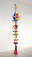 Don Suggs / 
Acid-trope Feast Pole, 2008 / 
plastic objects, metal armature / 
approx. 144 x 16 x 28 in (365.8 x 40.6 x 71.1 cm)