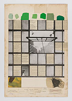 R.B. Kitaj / 
The Gay Science, 1965 / 
collage on paperboard / 
Sheet: 32 x 22 in. (81.3 x 55.9 cm) / 
Framed: 34 3/4 x 24 1/2 in. (88.3 x 62.2 cm)