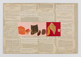 R.B. Kitaj / 
Untitled (Heart / I've Balled Every Waitress in This Club), 1966 / 
collage on paperboard / 
Sheet: 32 x 22 in. (81.3 x 55.9 cm) / 
Framed: 24 1/8 x 34 1/4 in. (61.3 x 87 cm)