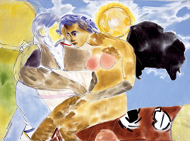 R.B. Kitaj / Los Angeles No. 12, 2002 / 
oil on canvas / 
30 x 40 inches (76.2 x 101.6 cm)