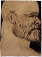 R.B. Kitaj / 
Self Portrait 2003, 2002 – 2003 / 
charcoal on paper / 
30 x 22 inches (77.5 x 57.2 cm) / 
Private collection