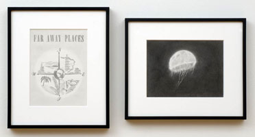 Euan Macdonald / 
From Selected Standards (Far Away Places), 2007 / 
graphite on paper (diptych) / 
Part 1 of 2: Paper: 12 x 9 in. (30.5 x 22.9 cm) / Framed: 18 3/8 x 15 3/8 in. (46.7 x 39.1 cm) / 
Part 2 of 2: Paper: 9 x 12 in. (22.9 x 30.5 cm) / Framed: 15 3/8 x 18 3/8 in. (39.1 x 46.7 cm) 