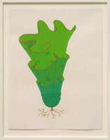 Eduardo Sarabia / 
Selfish Gene (Corporate Alien), 2007 / 
gouache on paper / 
Paper: 24 x 18 in. (61 x 45.7 cm) / 
Framed: 27 1/4 x 21 3/8 in. (69.2 x 54.3 cm) / 
Private collection 