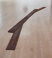 Richard Nonas / 
Untitled, 1984 / 
steel / 
overall: 1/2 x 180 x 15 in. (1.3 x 457.2 x 38.1 cm) / 
in two parts, each part: 1/2 x 90 x 15 in. (1.3 x 228.6 x 38.1 cm) / 
(Inv# RN24-002)