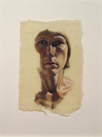 Sandra Mendelsohn Rubin / 
Self Portrait, 1989 / 
pastel on rice paper  / 
16 x 11 in [40.64 x 27.94 cm]
