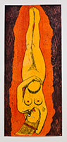 Alison Saar / 
Sweeping Beauty, 1997 / 
3-color woodcut on Okawara Natural Paper / 
National Gallery of Art, Promised Gift of Larry D. and Brenda A. Thompson