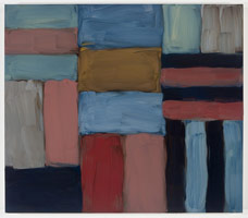 Sean Scully / 
Cut Ground Blue Pink Red, 2011 / 
oil on linen / 
 28 x 32 in (71.12 x 81.3 cm) / 