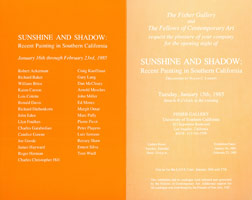 Sunshine and Shadow: Recent Painting in Southern California / announcement, 1985