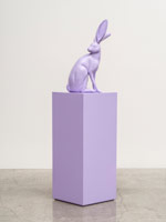 Tia Pulitzer / 
Hesperus is Phosphorus Hare, 2020 / 
fired clay and automotive paint / 
70 x 20 x 15 1/2 in. (177.8 x 50.8 x 39.4 cm)