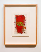 Tom Wudl / 
Addictions, 1991 / 
oil on paper / 
Paper: 9 x 6 in. (22.9 x 15.2 cm) / 
Framed: 19 x 15 1/2 in. (48.3 x 39.4 cm)