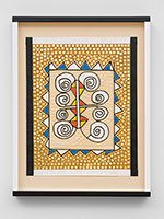 Tom Wudl / 
Tantric Ornament 13, 2021 / 
acrylic, gouache, and 24k gold leaf on paper / 
Framed: 12 3/4 x 10 x 1 1/2 in. (32.4 x 25.4 x 3.8 cm)
