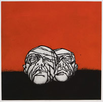 Tony Bevan / 
Heads Horizon, 2007 / 
etching / 
Image: 31 x 31 7/8 in. (79 x 81 cm) / 
Paper: 41 x 41 in. (104.1 x 104.1 cm) Edition 11 of 12