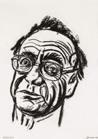 Tony Bevan / 
Portrait of Alfred Brendel, 2004 / 
charcoal on paper / 
23 3/4 x 17 in. (60.3 x 43.2 cm)