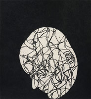 Tony Bevan / 
Self Portrait, 2012 / 
pigment and acrylic on canvas / 
45 x 41 in. (114.3 x 104.1 cm) / 
Private collection